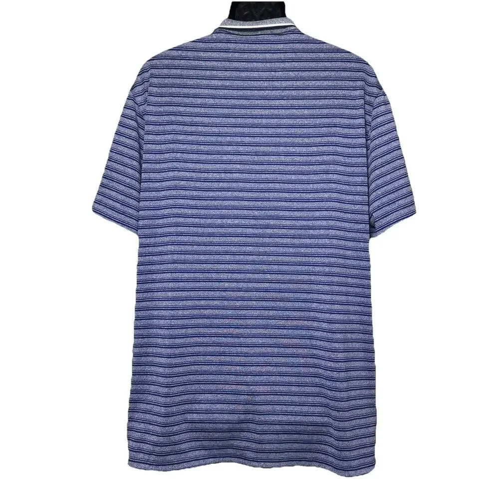 Nike Golf Polo Shirt Adult XL Dri-Fit Blue Stripe Standard Rugby Activewear Mens